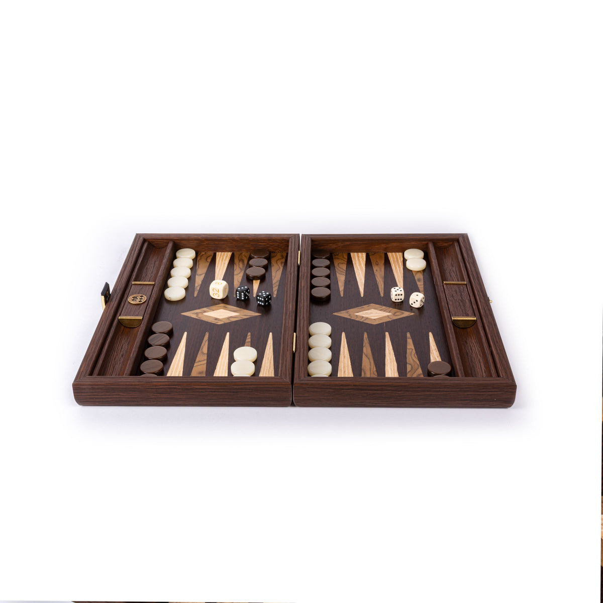 Premium Handcrafted Wenge with Walnut Burl Backgammon Set