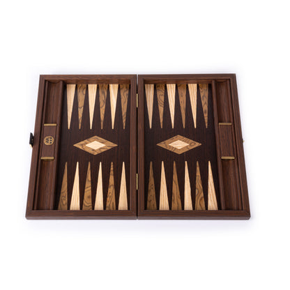 Premium Handcrafted Wenge with Walnut Burl Backgammon Set