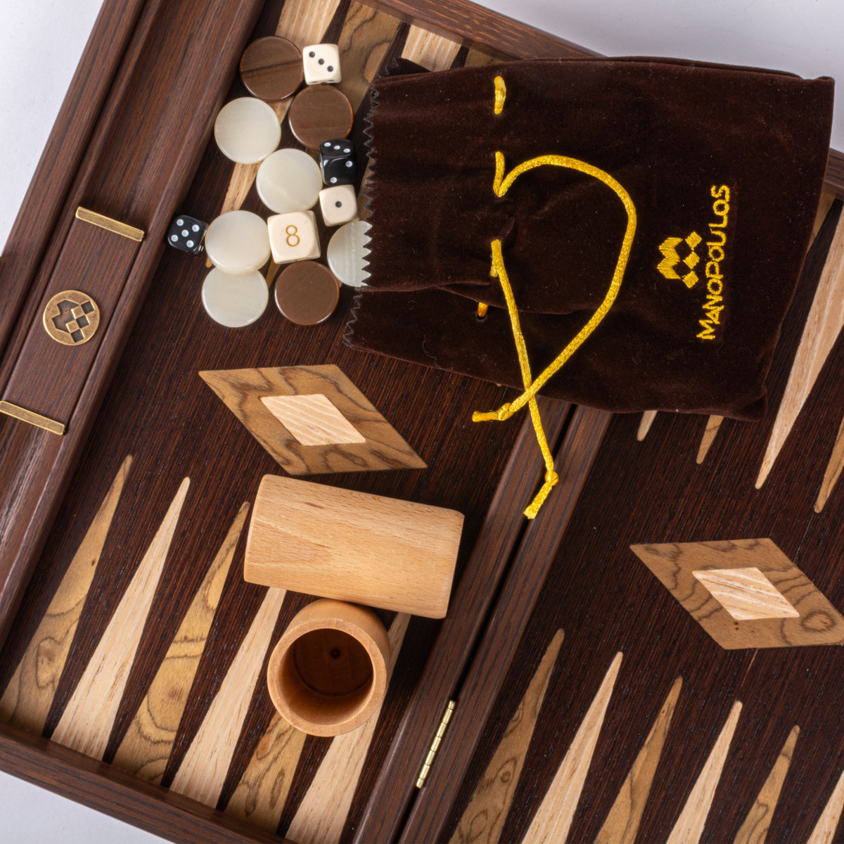 Premium Handcrafted Wenge with Walnut Burl Backgammon Set