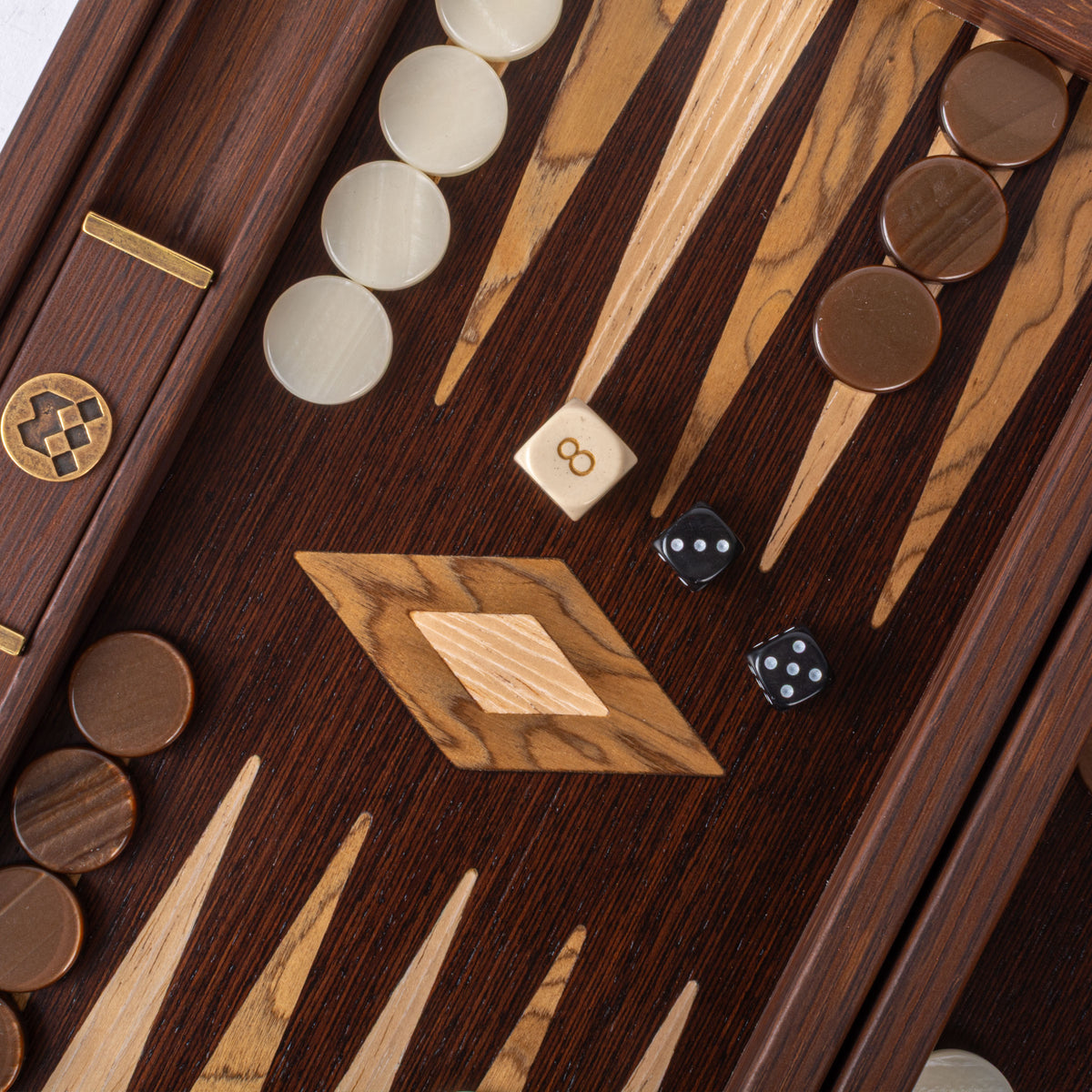 Premium Handcrafted Wenge with Walnut Burl Backgammon Set