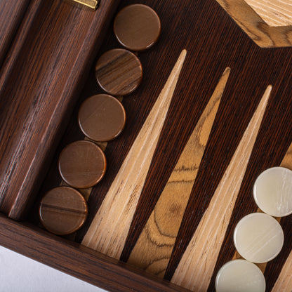 Premium Handcrafted Wenge with Walnut Burl Backgammon Set