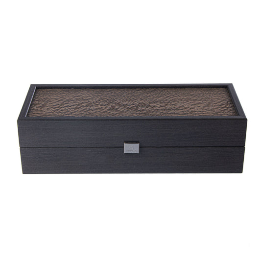 Luxury Black Wine Box with Leatherette Top - Premium Wine Storage - Premium Decorative Objects from MANOPOULOS Chess & Backgammon - Just €29! Shop now at MANOPOULOS Chess & Backgammon