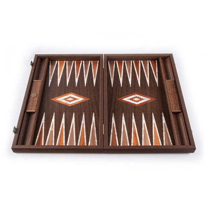 Premium Handcrafted Natural Burl Backgammon Set with Pearl Elements - Premium Backgammon from MANOPOULOS Chess & Backgammon - Just €520! Shop now at MANOPOULOS Chess & Backgammon