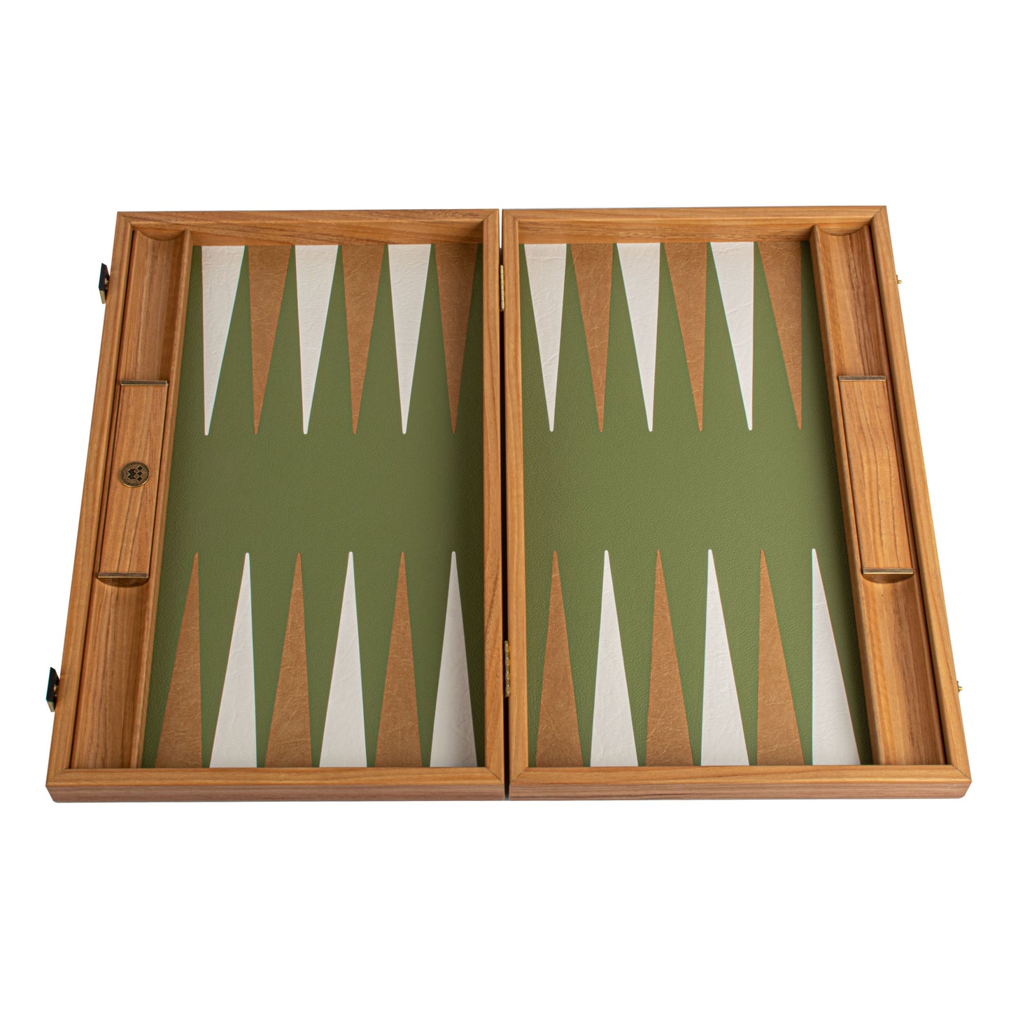 Premium Leatherette Olive Green Backgammon Set