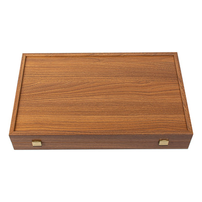 Handcrafted Oak-Walnut Replica Wood Backgammon Set with Side Racks