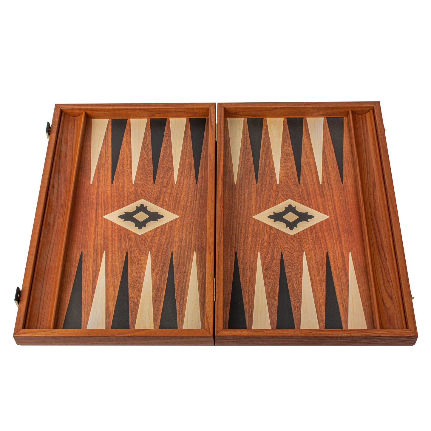 Handcrafted Mahogany Replica Backgammon Set with Side Racks - Elegant Design and Quality Materials