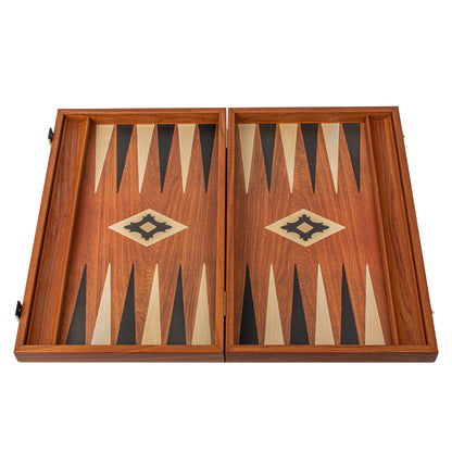 Handcrafted Mahogany Replica Backgammon Set with Side Racks - Elegant Design and Quality Materials