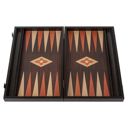 Handcrafted Wenge Replica Wood Backgammon Set with Side Racks - Classic Design and Quality Materials