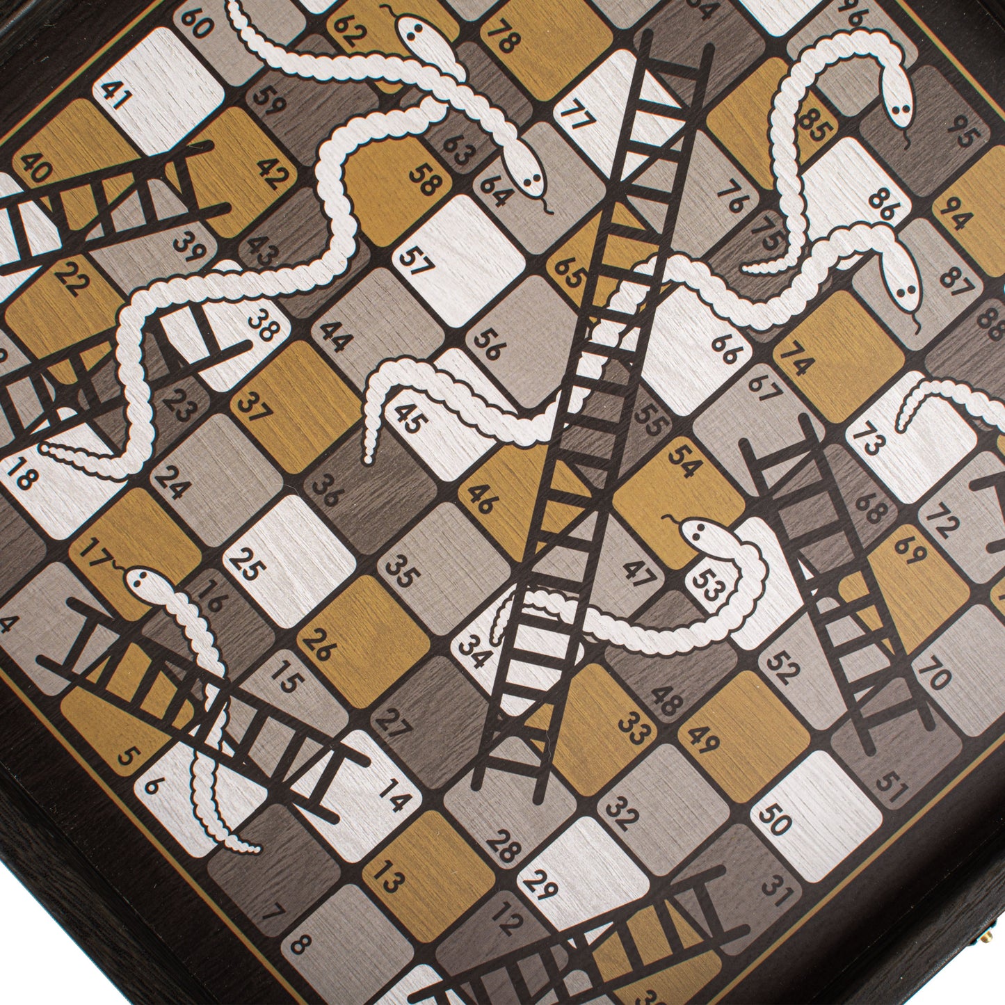 Modern Style 4-in-1 Combo Game Set: Chess, Backgammon, Ludo & Snakes