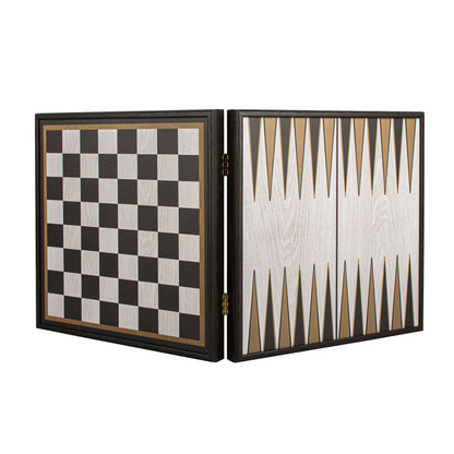 Modern Style 4-in-1 Combo Game Set: Chess, Backgammon, Ludo & Snakes