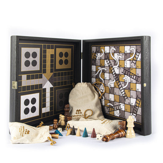 Modern Style 4-in-1 Combo Game Set: Chess, Backgammon, Ludo & Snakes - Premium Combo Games from MANOPOULOS Chess & Backgammon - Just €71.50! Shop now at MANOPOULOS Chess & Backgammon