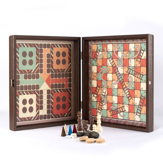 Vintage 4-in-1 Combo Game Set: Chess, Backgammon, Ludo & Snakes - Premium Combo Games from MANOPOULOS Chess & Backgammon - Just €71.50! Shop now at MANOPOULOS Chess & Backgammon