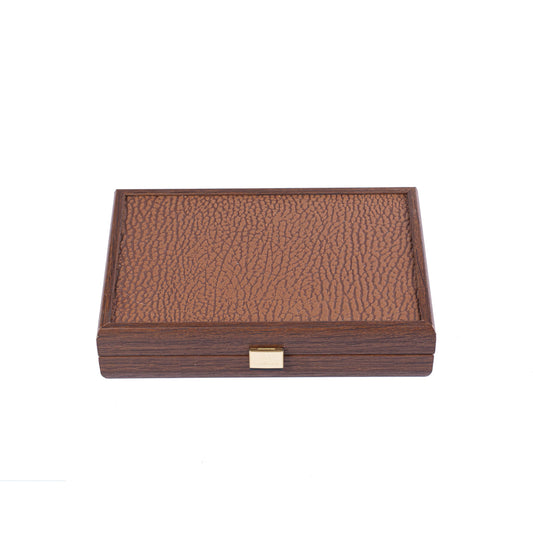 Luxury Caramel Leatherette Wooden Case with Plastic-Coated Playing Cards - Premium Playing Cards from MANOPOULOS Chess & Backgammon - Just €39! Shop now at MANOPOULOS Chess & Backgammon