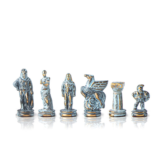 SPARTAN WARRIOR Chessmen  (Small) - Blue/Brown - Premium Chess from MANOPOULOS Chess & Backgammon - Just €69.50! Shop now at MANOPOULOS Chess & Backgammon