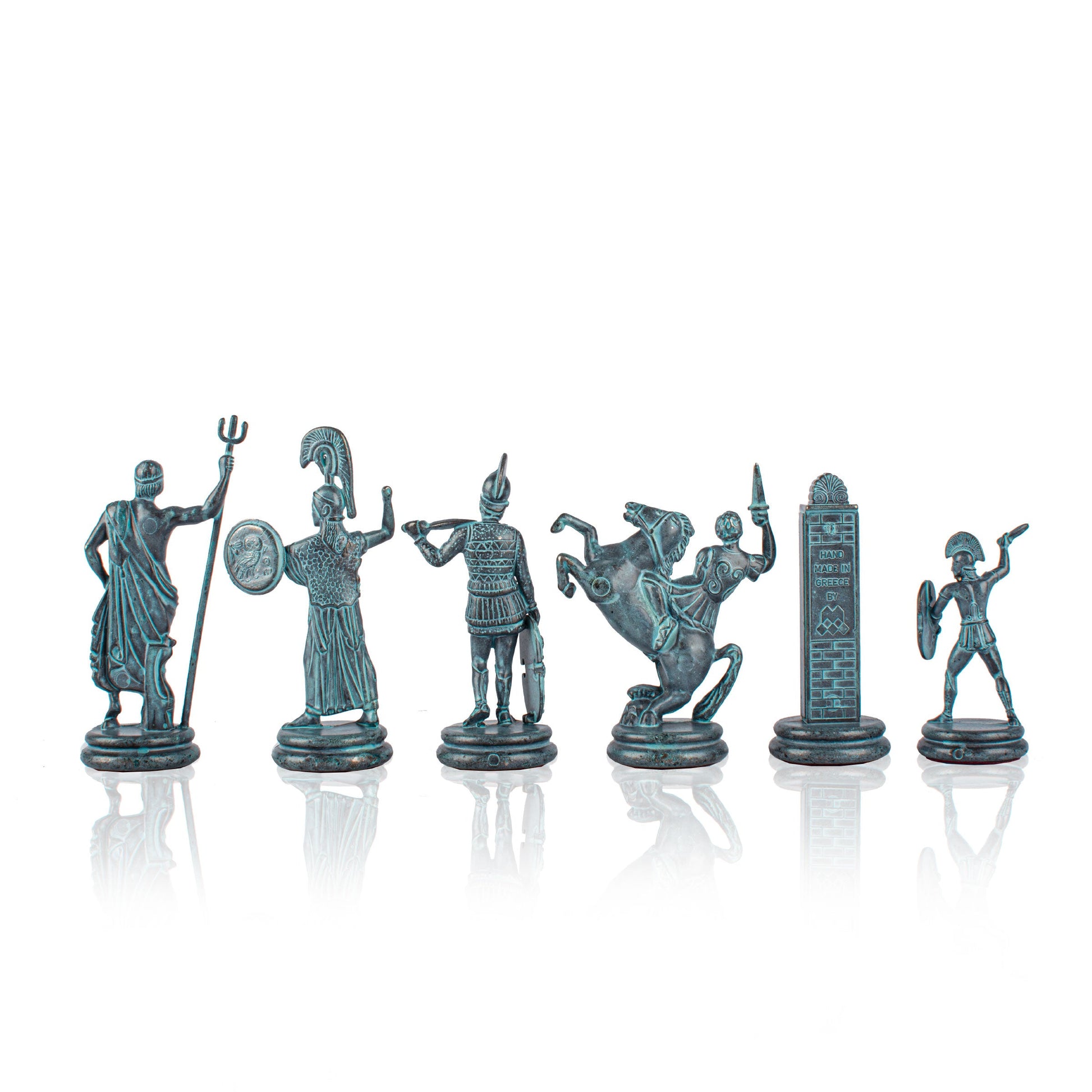 GREEK MYTHOLOGY Chessmen (Extra Large) - Blue/Brown - Premium Chess from MANOPOULOS Chess & Backgammon - Just €350! Shop now at MANOPOULOS Chess & Backgammon