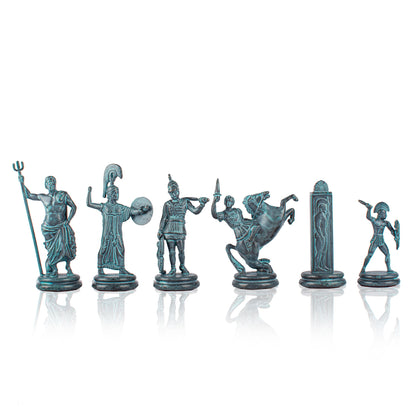 GREEK MYTHOLOGY Chessmen (Extra Large) - Blue/Brown - Premium Chess from MANOPOULOS Chess & Backgammon - Just €350! Shop now at MANOPOULOS Chess & Backgammon