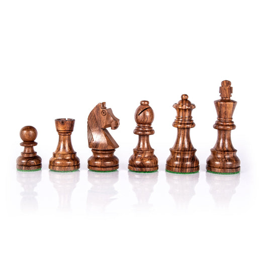 Handcrafted Staunton Wooden Weighted Chessmen - 9.5cm King - Premium Chess from MANOPOULOS Chess & Backgammon - Just €89.50! Shop now at MANOPOULOS Chess & Backgammon