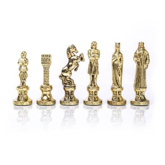 Handcrafted Chessmen Set - Renaissance, Gold & Silver (Medium) - Premium Chess from MANOPOULOS Chess & Backgammon - Just €109! Shop now at MANOPOULOS Chess & Backgammon