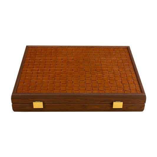 Premium Mahjong Tiles Set in Knitted Leather Wooden Case