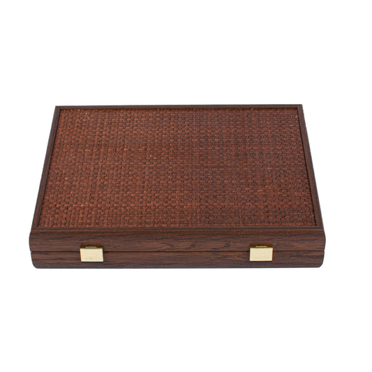 Premium Mahjong Tiles Set in Dark Brown Straw Wooden Case - Premium Dominoes from MANOPOULOS Chess & Backgammon - Just €119! Shop now at MANOPOULOS Chess & Backgammon