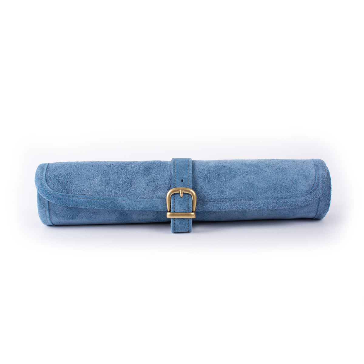 Premium Handcrafted RAF Blue Suede Roll-Up Backgammon Set