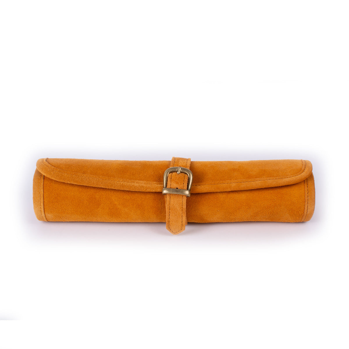 Premium Handcrafted Cinnamon Brown Suede Roll-Up Backgammon Set