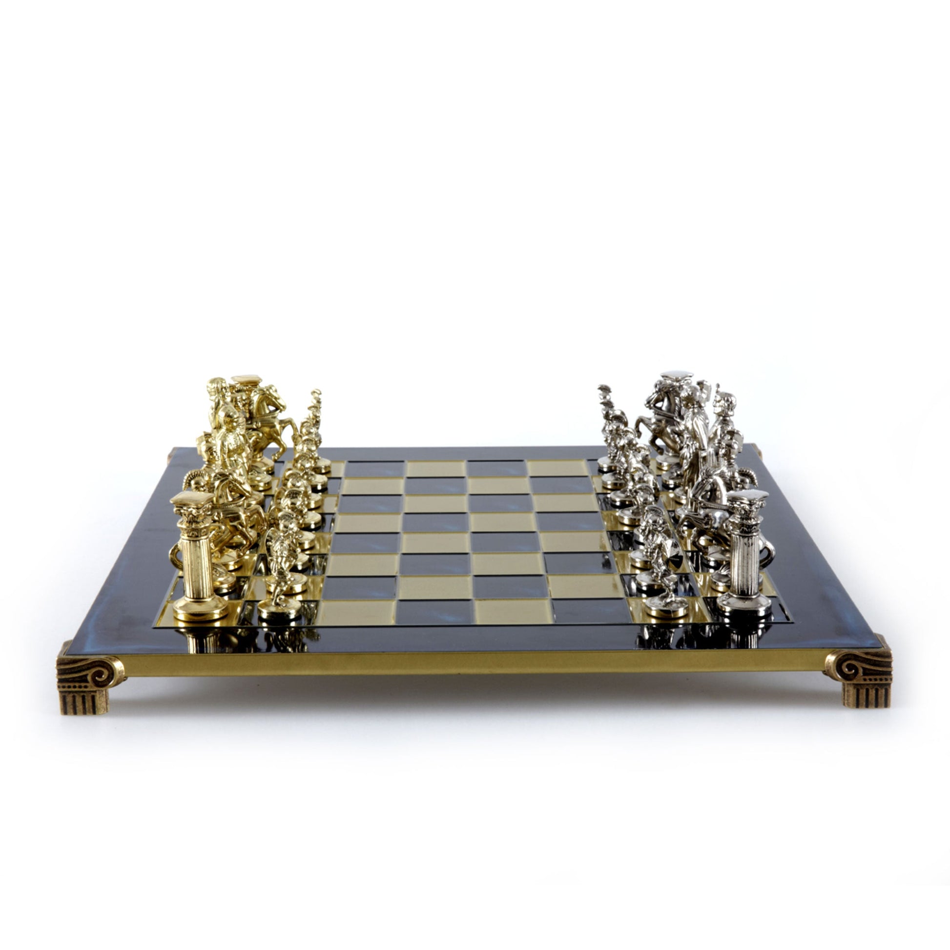 GREEK ROMAN PERIOD CHESS SET with gold/silver chessmen and bronze chessboard 44 x 44cm (Large) - Premium Chess from MANOPOULOS Chess & Backgammon - Just €275! Shop now at MANOPOULOS Chess & Backgammon