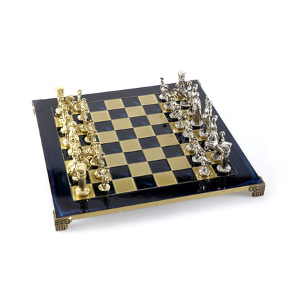 GREEK ROMAN PERIOD CHESS SET with gold/silver chessmen and bronze chessboard 44 x 44cm (Large) - Premium Chess from MANOPOULOS Chess & Backgammon - Just €275! Shop now at MANOPOULOS Chess & Backgammon