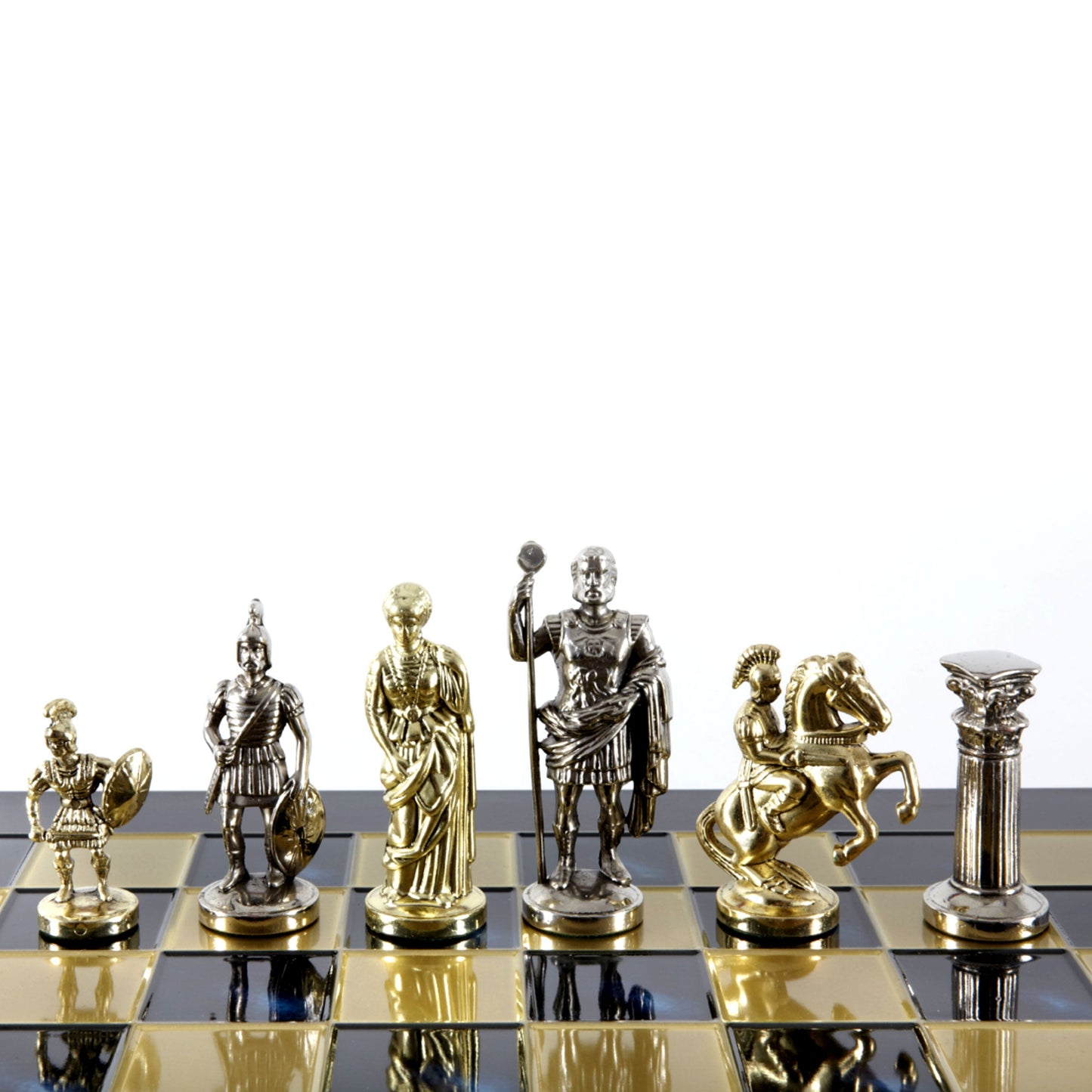 GREEK ROMAN PERIOD CHESS SET with gold/silver chessmen and bronze chessboard 44 x 44cm (Large) - Premium Chess from MANOPOULOS Chess & Backgammon - Just €275! Shop now at MANOPOULOS Chess & Backgammon