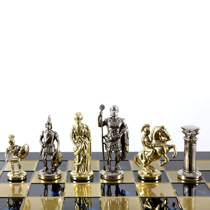 GREEK ROMAN PERIOD CHESS SET with gold/silver chessmen and bronze chessboard 44 x 44cm (Large) - Premium Chess from MANOPOULOS Chess & Backgammon - Just €275! Shop now at MANOPOULOS Chess & Backgammon