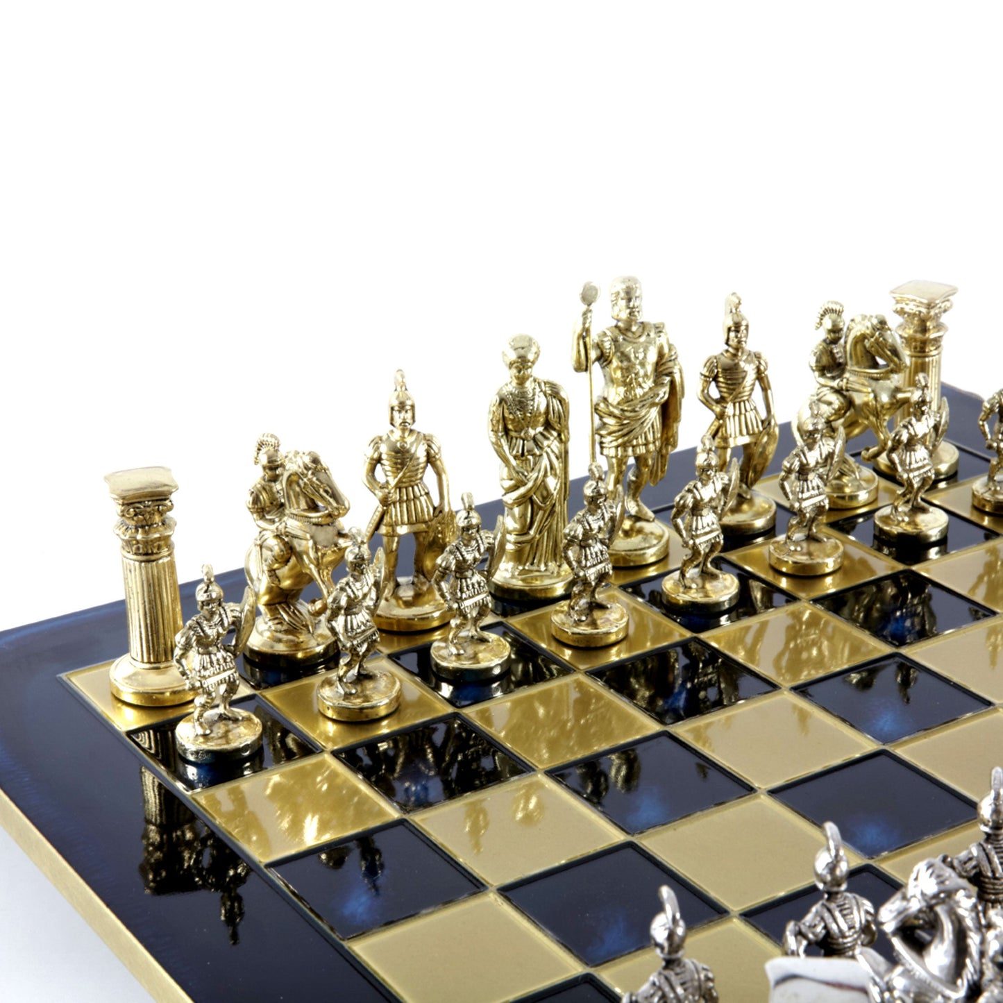 GREEK ROMAN PERIOD CHESS SET with gold/silver chessmen and bronze chessboard 44 x 44cm (Large) - Premium Chess from MANOPOULOS Chess & Backgammon - Just €275! Shop now at MANOPOULOS Chess & Backgammon