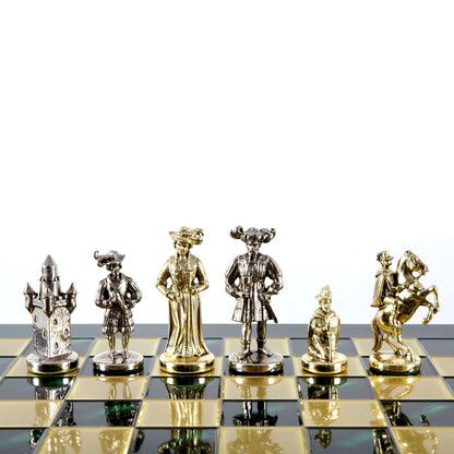 MEDIEVAL KNIGHTS CHESS SET with gold/silver chessmen and bronze chessboard 44 x 44cm  (Large) - Premium Chess from MANOPOULOS Chess & Backgammon - Just €275! Shop now at MANOPOULOS Chess & Backgammon