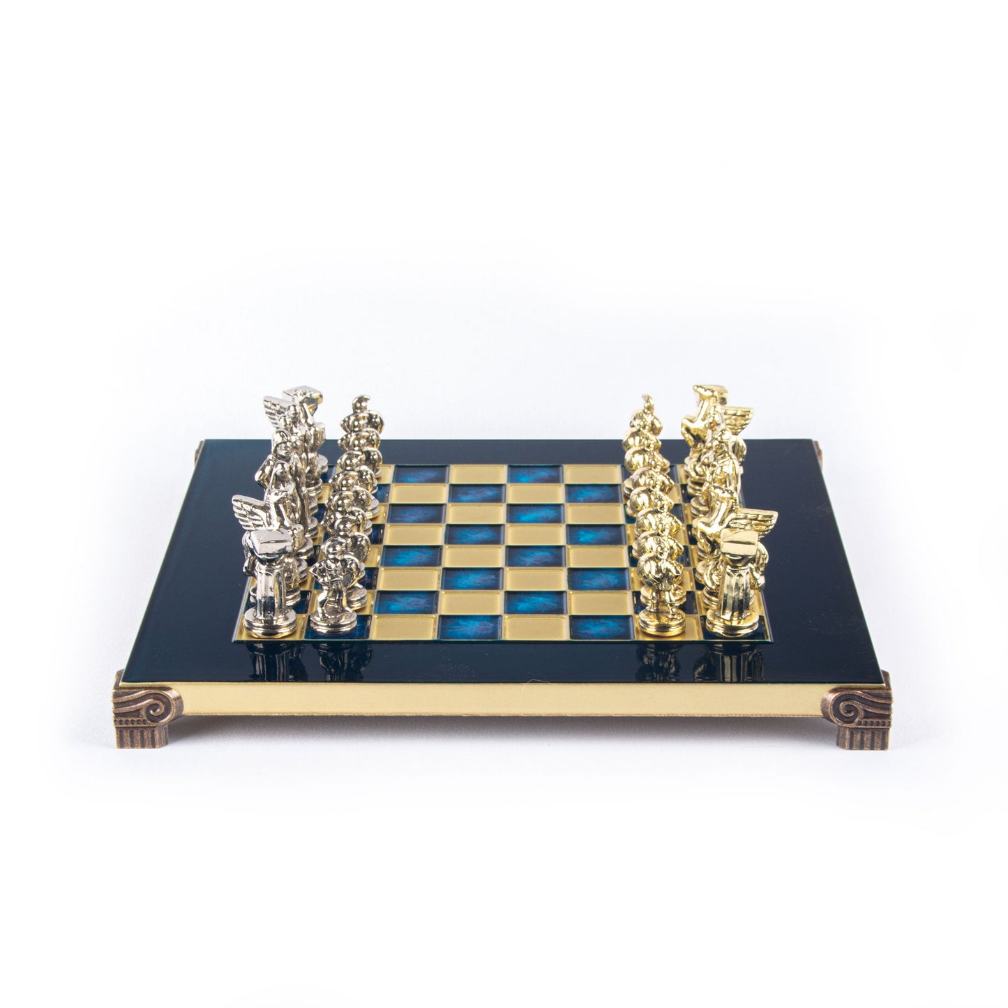 SPARTAN WARRIOR CHESS SET with gold/silver chessmen and bronze chessboard 28 x 28cm (Small) - Premium Chess from MANOPOULOS Chess & Backgammon - Just €168! Shop now at MANOPOULOS Chess & Backgammon