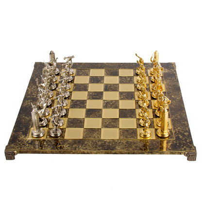 Luxury Handcrafted Discus Thrower Chess Set – Gold & Silver (Extra Large) - Premium Chess from MANOPOULOS Chess & Backgammon - Just €585! Shop now at MANOPOULOS Chess & Backgammon