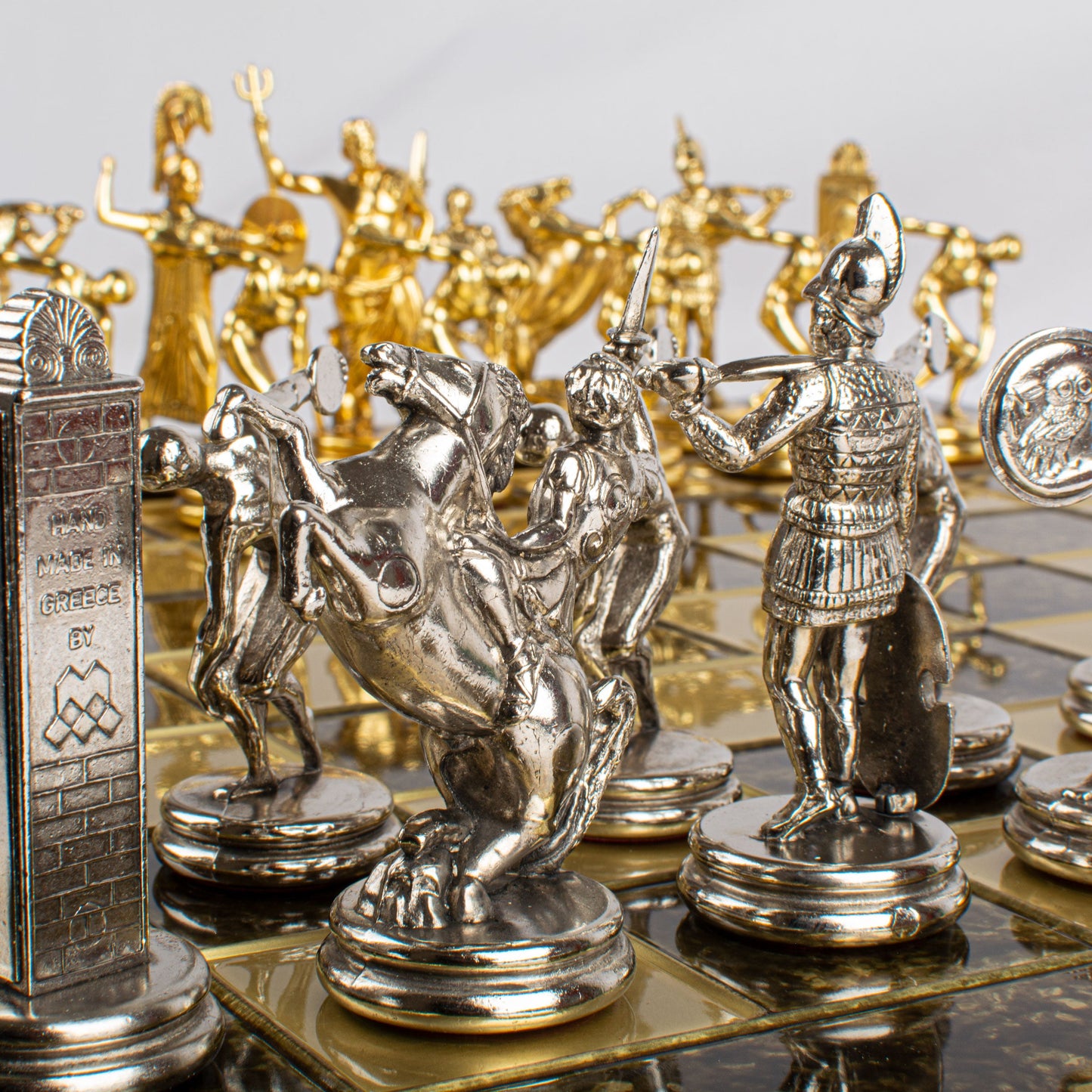 Luxury Handcrafted Discus Thrower Chess Set – Gold & Silver (Extra Large) - Premium Chess from MANOPOULOS Chess & Backgammon - Just €585! Shop now at MANOPOULOS Chess & Backgammon