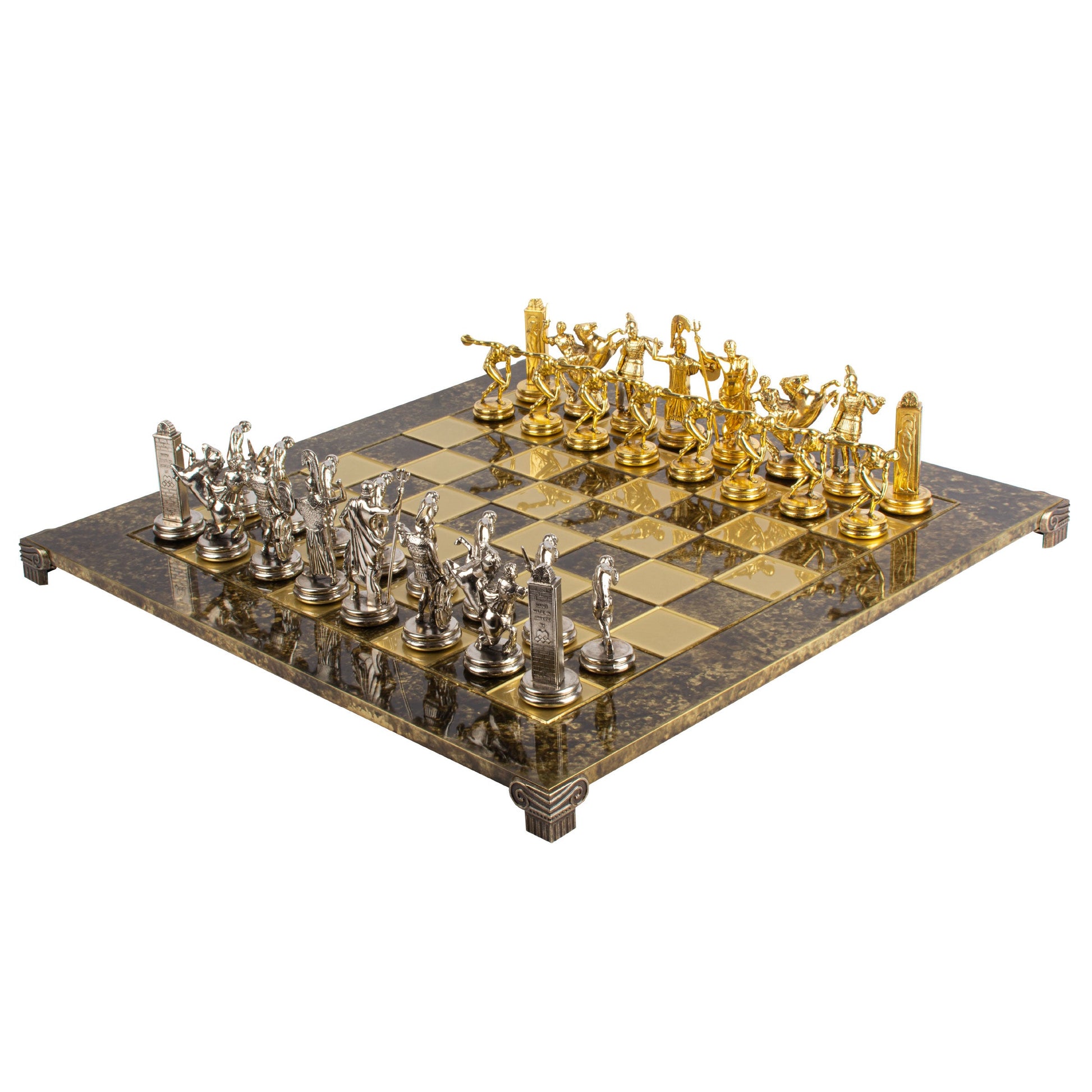 Luxury Handcrafted Discus Thrower Chess Set – Gold & Silver (Extra Large) - Premium Chess from MANOPOULOS Chess & Backgammon - Just €585! Shop now at MANOPOULOS Chess & Backgammon