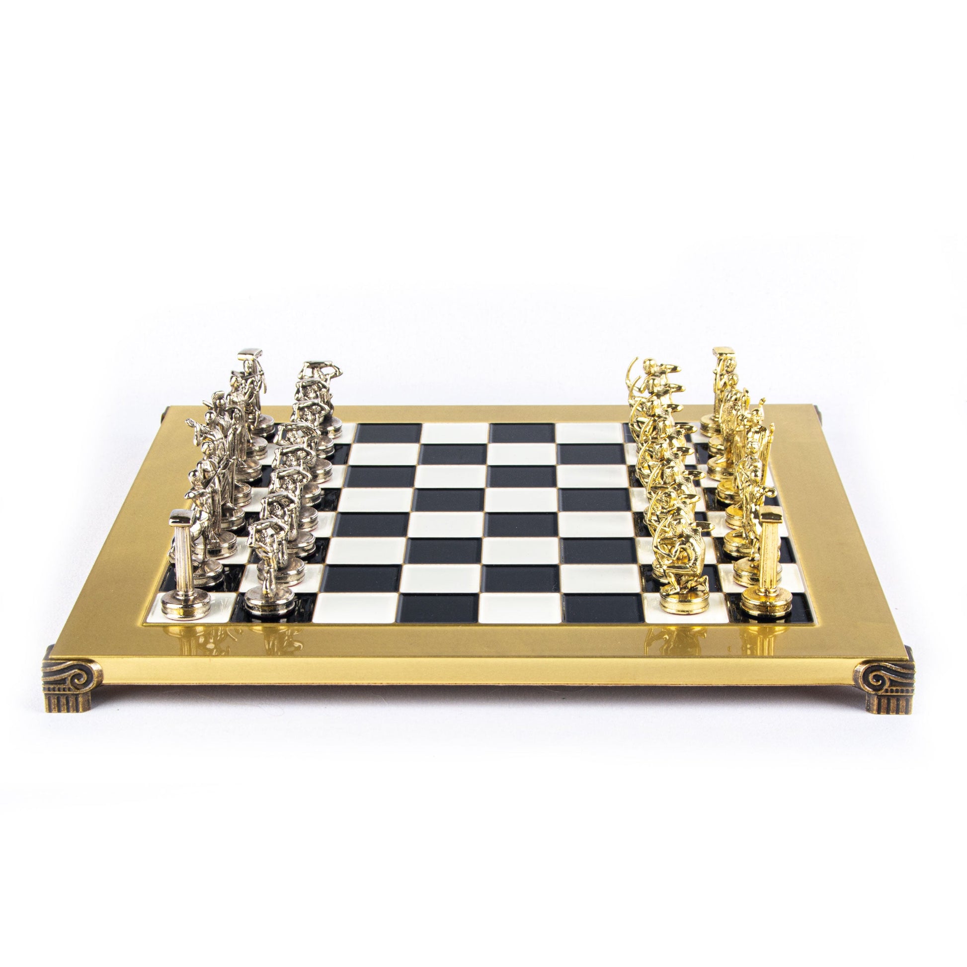 GIANTS' BATTLE CHESS SET with gold/silver chessmen and bronze chessboard 36 x 36cm (Medium) - Premium Chess from MANOPOULOS Chess & Backgammon - Just €210! Shop now at MANOPOULOS Chess & Backgammon