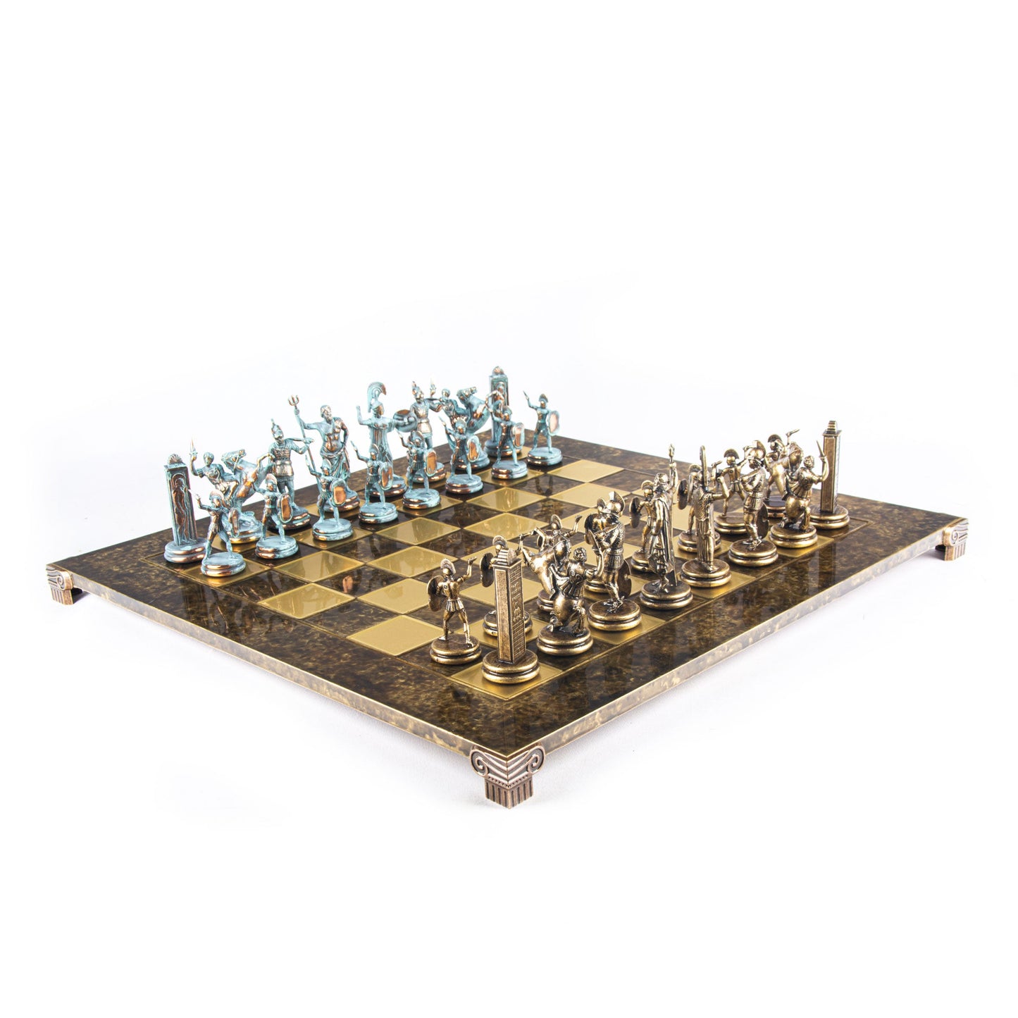 Luxury Handcrafted Greek Mythology Chess Set – Blue & Bronze (Extra Large) - Premium Chess from MANOPOULOS Chess & Backgammon - Just €585! Shop now at MANOPOULOS Chess & Backgammon