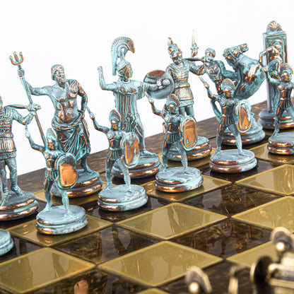 Luxury Handcrafted Greek Mythology Chess Set – Blue & Bronze (Extra Large) - Premium Chess from MANOPOULOS Chess & Backgammon - Just €585! Shop now at MANOPOULOS Chess & Backgammon