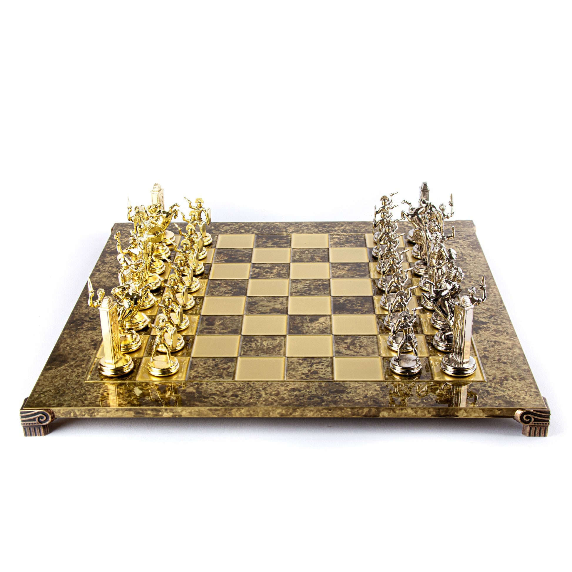 GREEK MYTHOLOGY CHESS SET with gold/silver chessmen and bronze chessboard 54 x 54cm (Extra Large) - Premium Chess from MANOPOULOS Chess & Backgammon - Just €585! Shop now at MANOPOULOS Chess & Backgammon