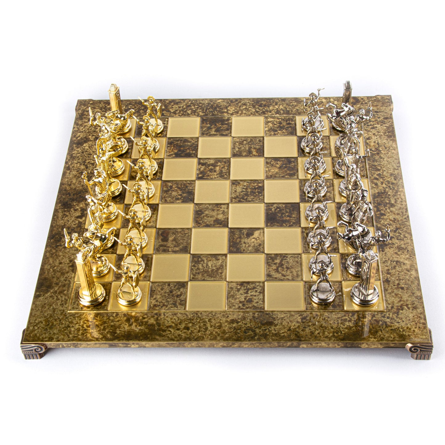 GREEK MYTHOLOGY CHESS SET with gold/silver chessmen and bronze chessboard 54 x 54cm (Extra Large) - Premium Chess from MANOPOULOS Chess & Backgammon - Just €585! Shop now at MANOPOULOS Chess & Backgammon