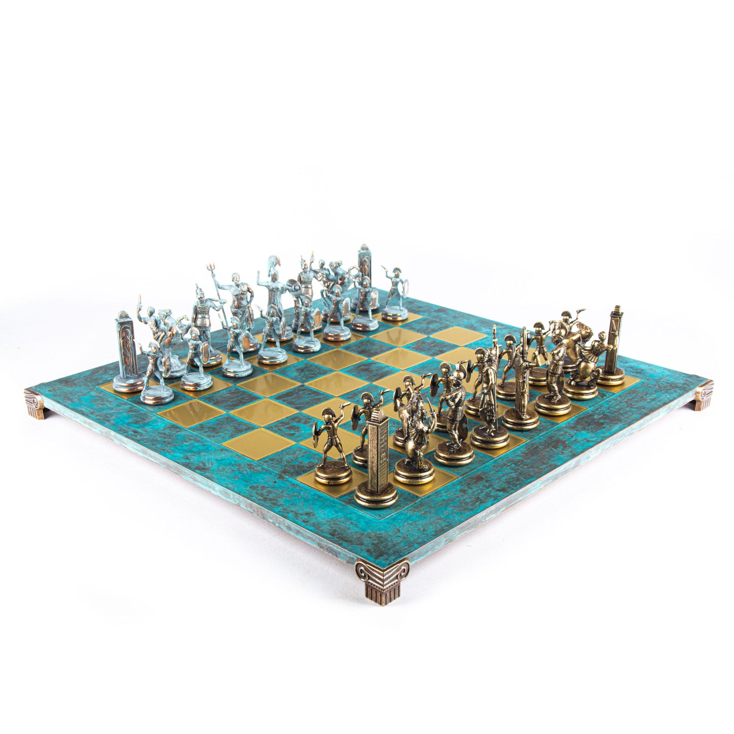 Luxury Handcrafted Greek Mythology Chess Set – Blue & Bronze (Extra Large) - Premium Chess from MANOPOULOS Chess & Backgammon - Just €585! Shop now at MANOPOULOS Chess & Backgammon