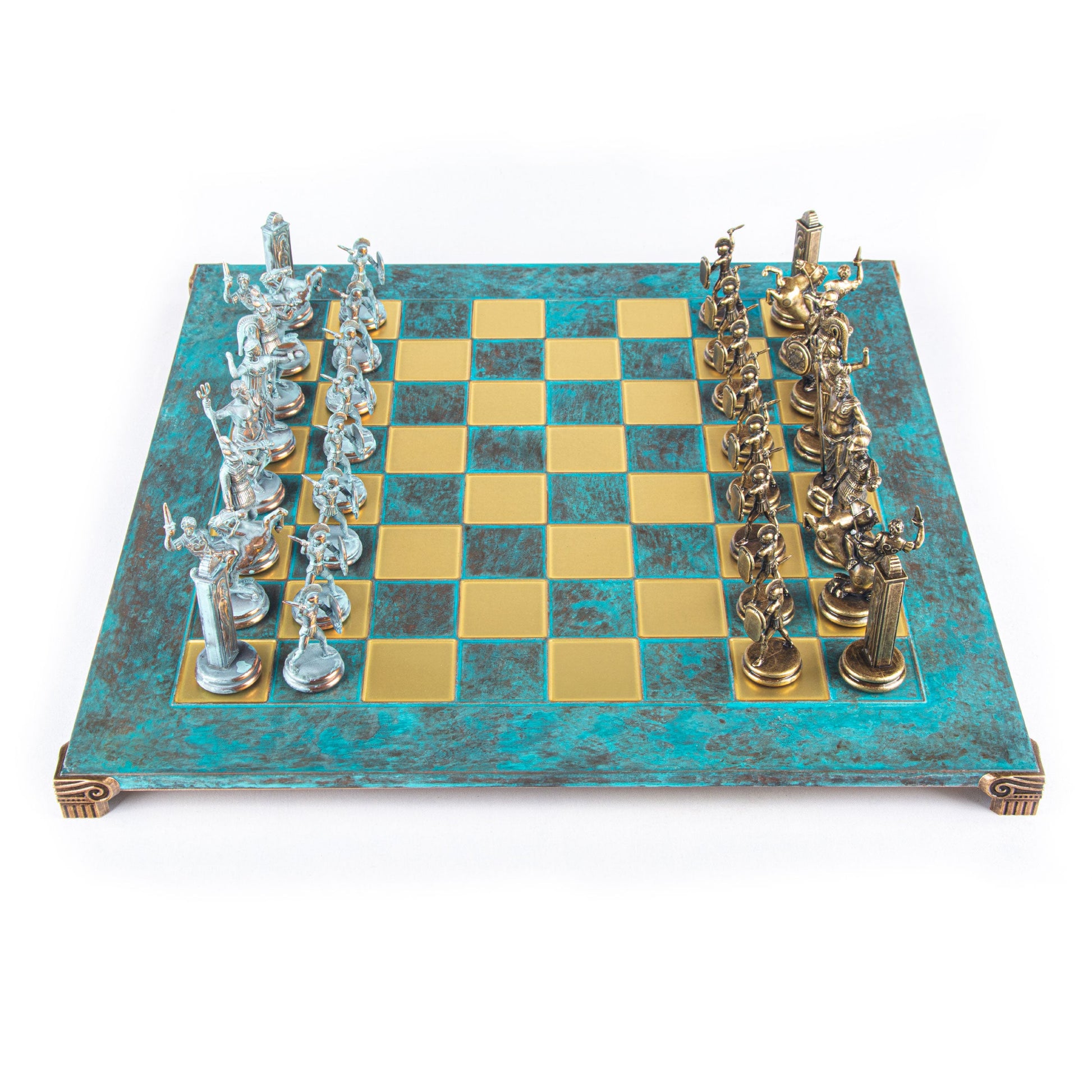 Luxury Handcrafted Greek Mythology Chess Set – Blue & Bronze (Extra Large) - Premium Chess from MANOPOULOS Chess & Backgammon - Just €585! Shop now at MANOPOULOS Chess & Backgammon