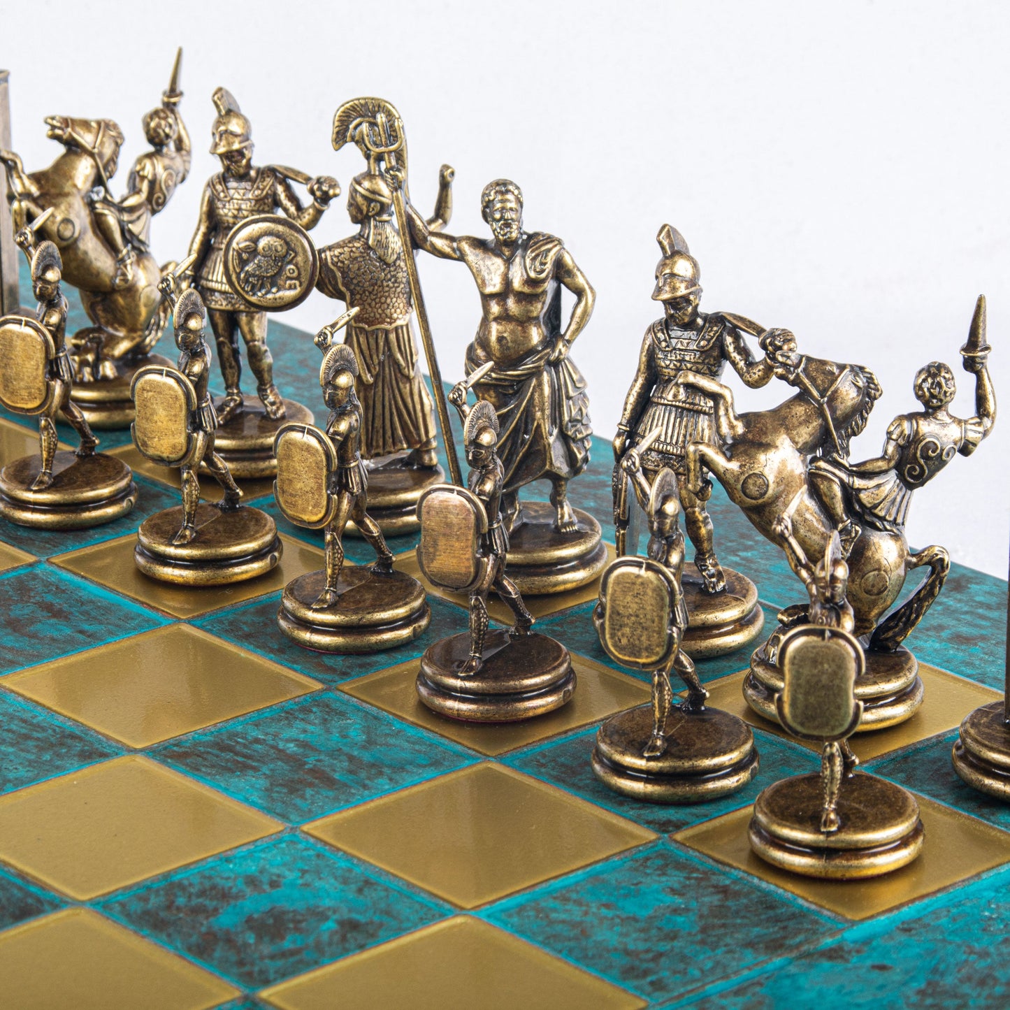 Luxury Handcrafted Greek Mythology Chess Set – Blue & Bronze (Extra Large) - Premium Chess from MANOPOULOS Chess & Backgammon - Just €585! Shop now at MANOPOULOS Chess & Backgammon