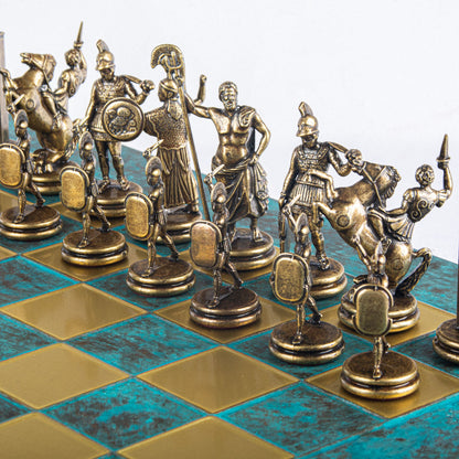 Luxury Handcrafted Greek Mythology Chess Set – Blue & Bronze (Extra Large) - Premium Chess from MANOPOULOS Chess & Backgammon - Just €585! Shop now at MANOPOULOS Chess & Backgammon