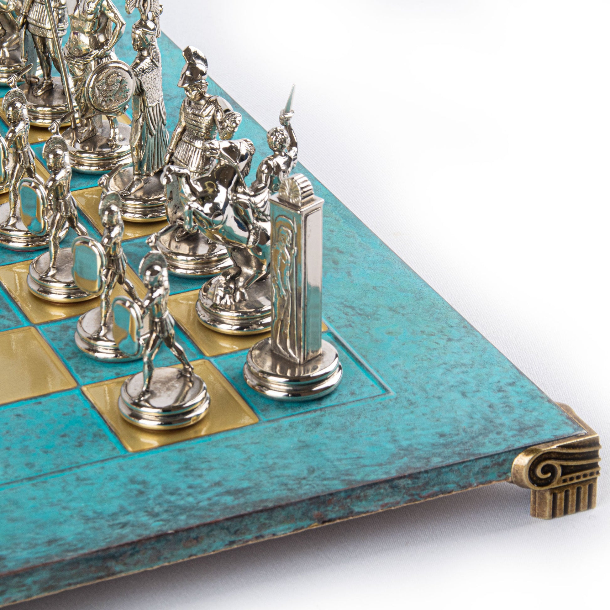 GREEK MYTHOLOGY CHESS SET with gold/silver chessmen and bronze chessboard 54 x 54cm (Extra Large) - Premium Chess from MANOPOULOS Chess & Backgammon - Just €585! Shop now at MANOPOULOS Chess & Backgammon