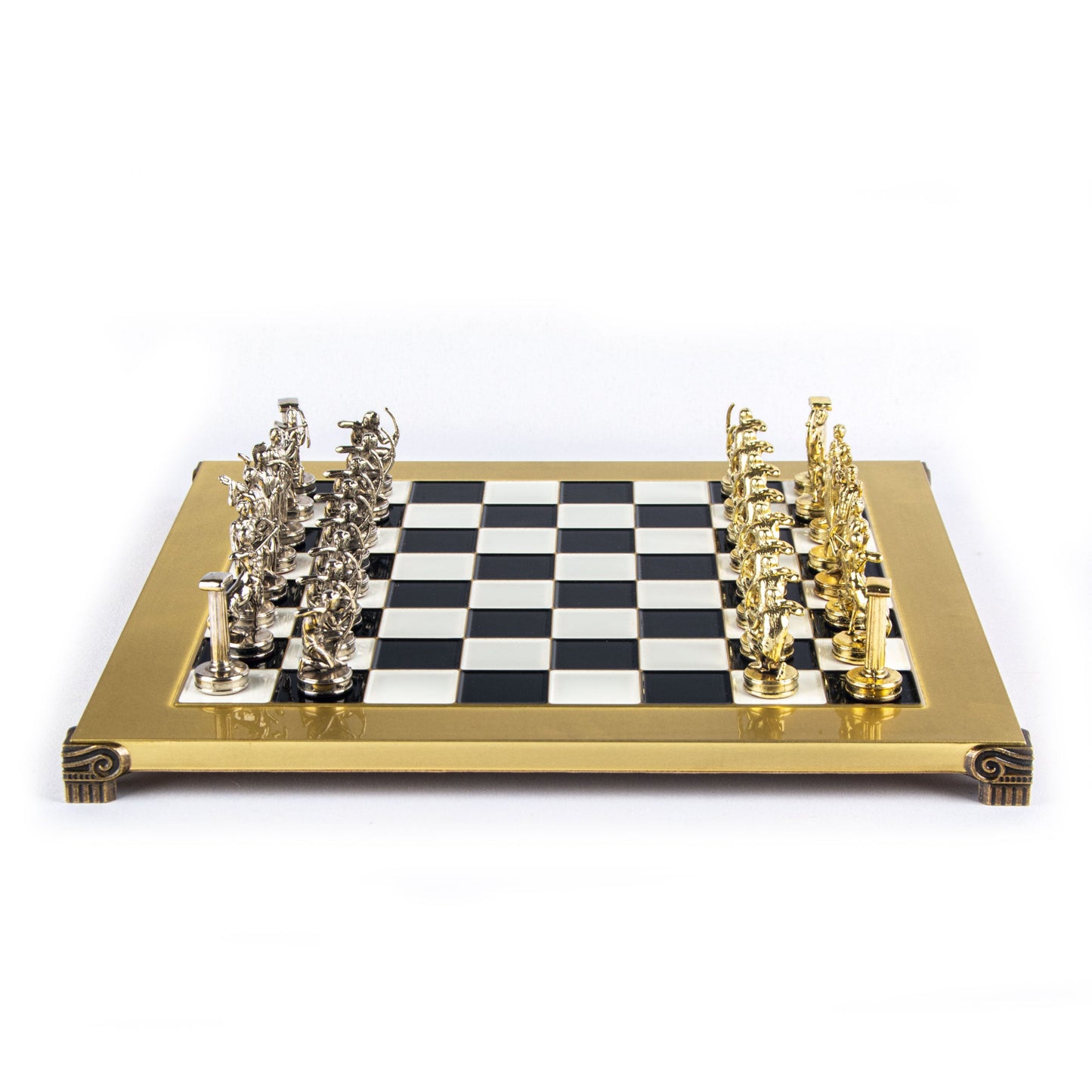 LABOURS OF HERCULES CHESS SET with gold/silver chessmen and bronze chessboard 36 x 36cm (Medium) - Premium Chess from MANOPOULOS Chess & Backgammon - Just €210! Shop now at MANOPOULOS Chess & Backgammon