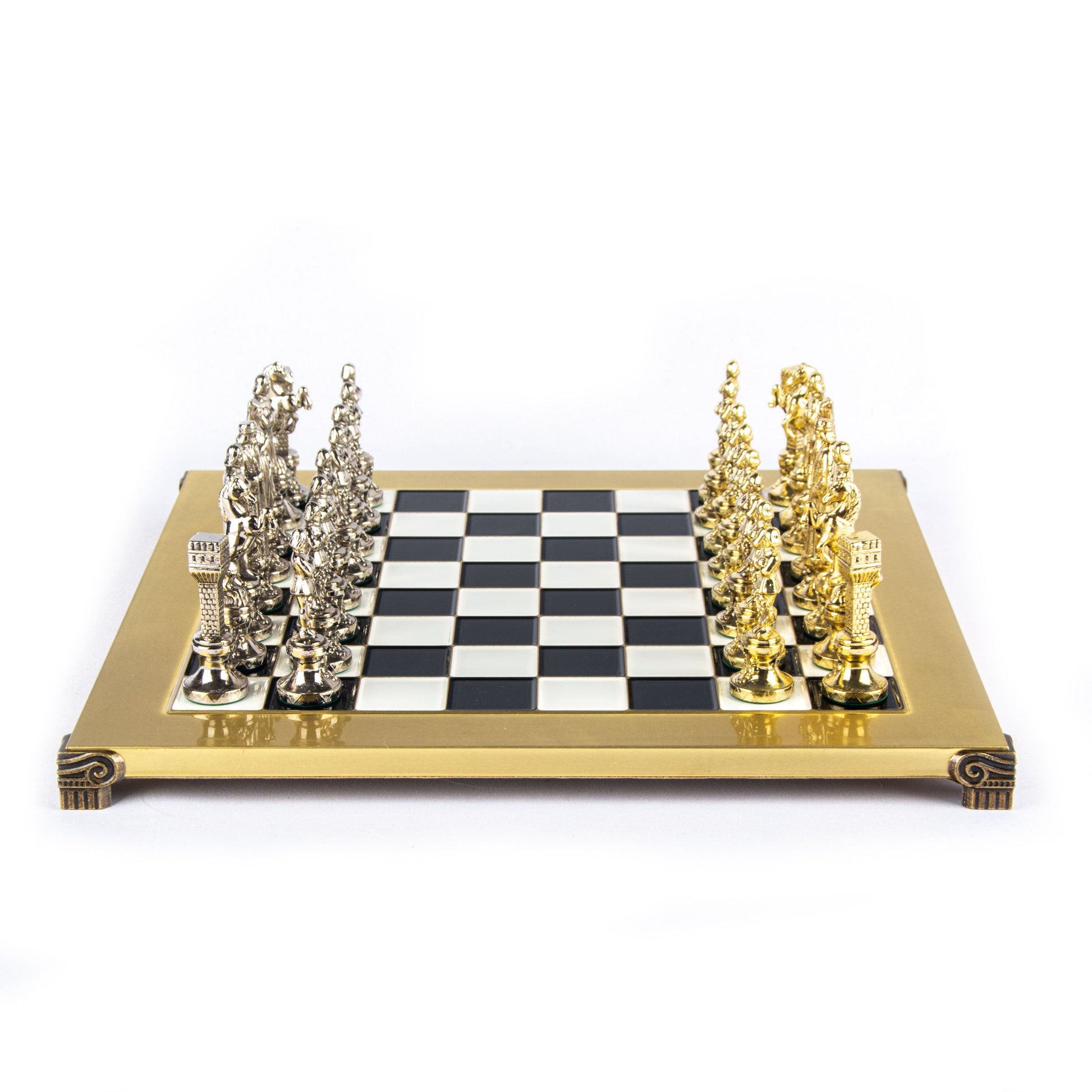 RENAISSANCE CHESS SET with gold/silver chessmen and bronze chessboard 36 x 36cm (Medium) - Premium Chess from MANOPOULOS Chess & Backgammon - Just €210! Shop now at MANOPOULOS Chess & Backgammon