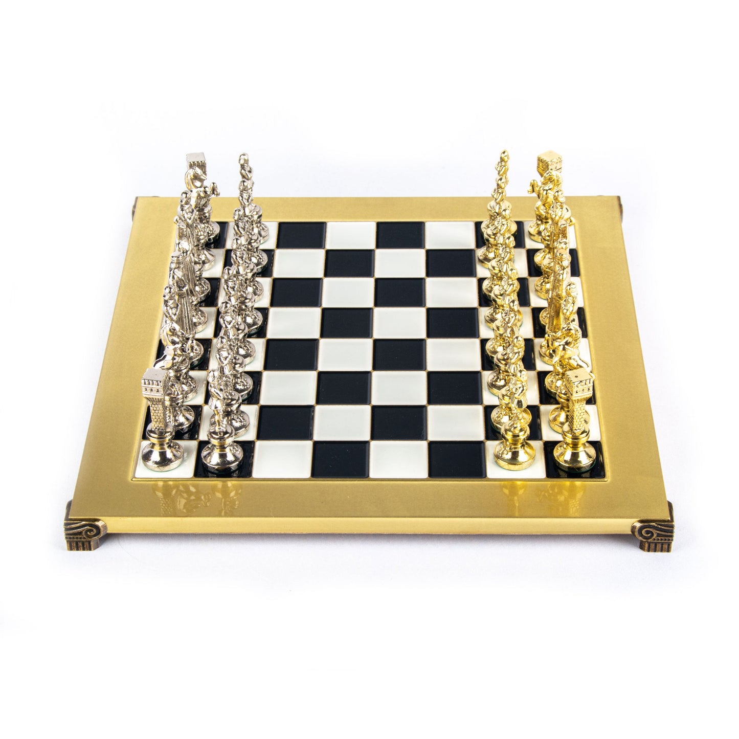 RENAISSANCE CHESS SET with gold/silver chessmen and bronze chessboard 36 x 36cm (Medium) - Premium Chess from MANOPOULOS Chess & Backgammon - Just €210! Shop now at MANOPOULOS Chess & Backgammon