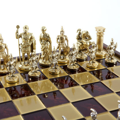 GREEK ROMAN PERIOD CHESS SET in wooden box with gold/silver chessmen and bronze chessboard 41 x 41cm (Large) - Premium Chess from MANOPOULOS Chess & Backgammon - Just €239! Shop now at MANOPOULOS Chess & Backgammon